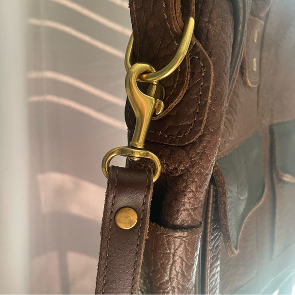 J.W. Hulme Co. Pebbled Leather Excursion Tote Bag Double Pocket Backpack Unisex - Picture 6 of 16